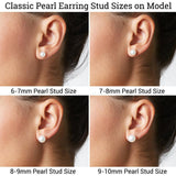 Meiumi White Akoya Pearl Stud Earrings, 7.0-7.5mm