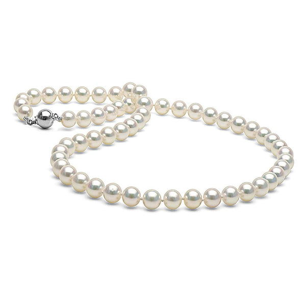 Meiumi White Akoya Pearl Necklace, 7.0-7.5mm