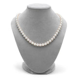 Meiumi White Akoya Pearl Necklace, 7.0-7.5mm